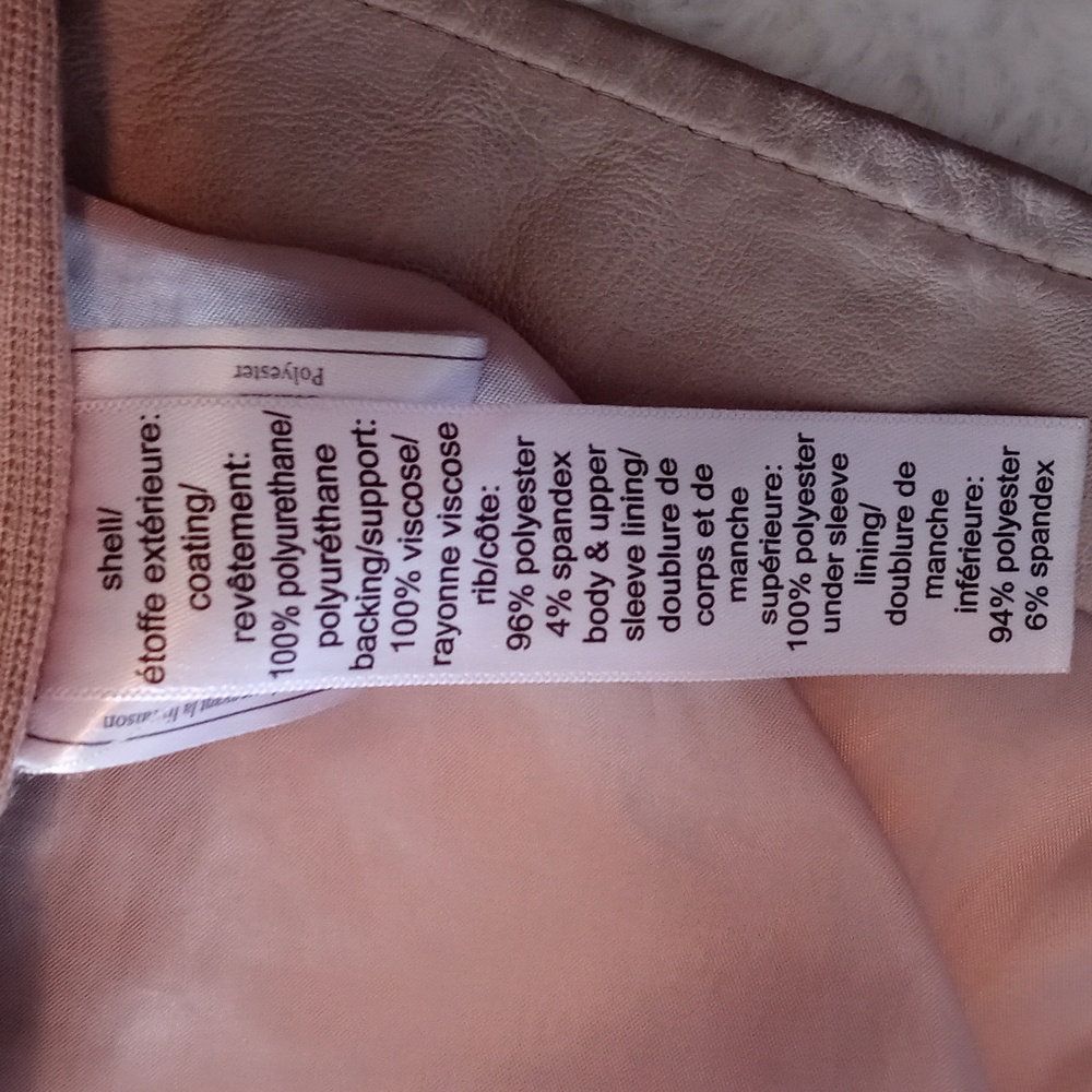 Maurices Mauve Pink Faux Leather Jacket Full Zippered… - Picture 8 of 10